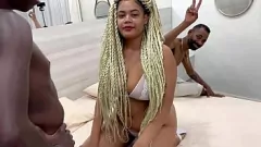 Play Exotic Emerson's First Porn: Interracial Threesome with Rough Sex